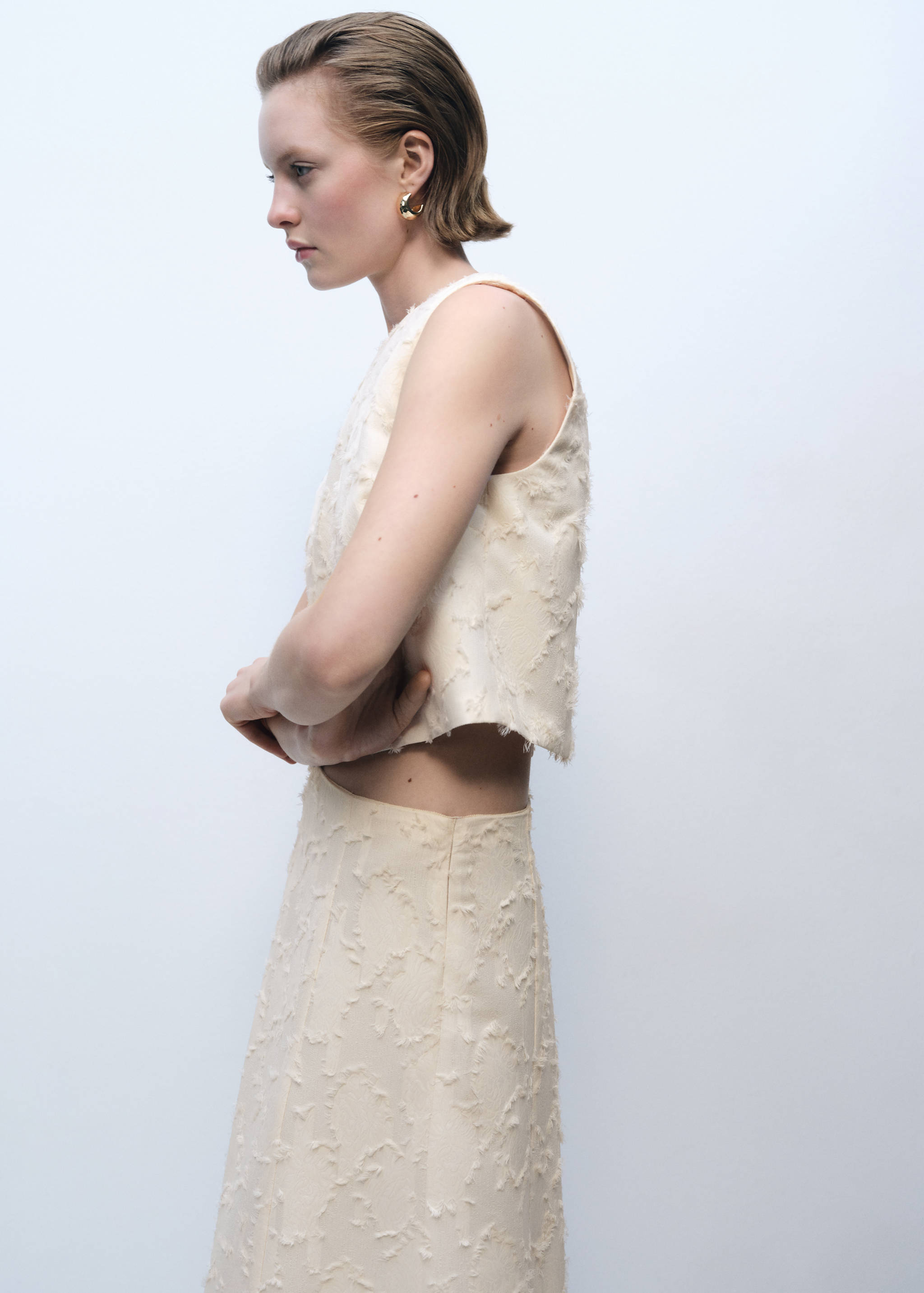 Saia evasé com textura - Pormenor do artigo 1