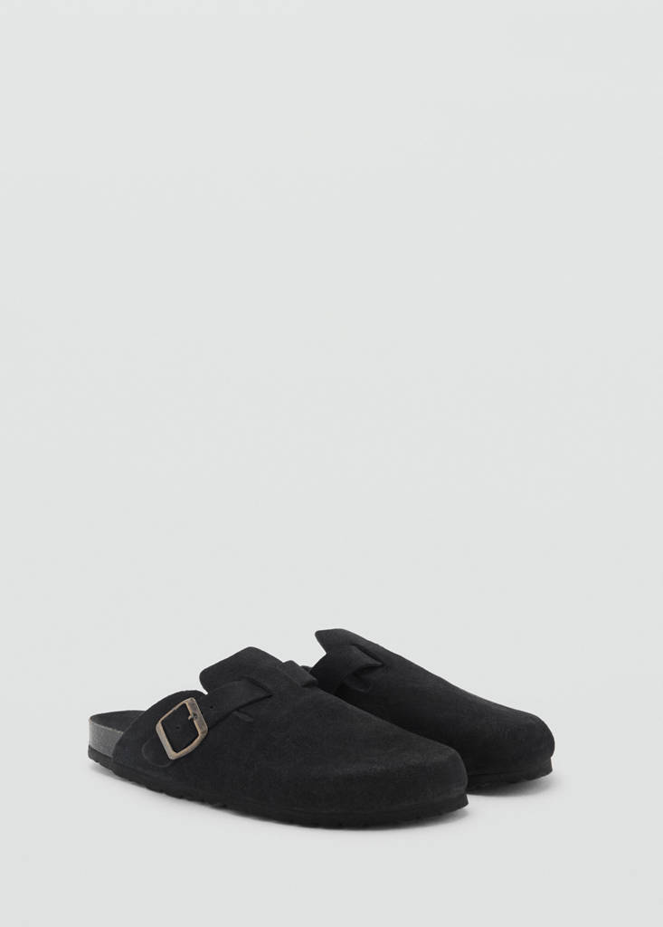 Suede leather clogs