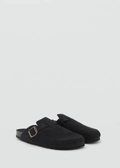 Suede leather clogs — Black 3