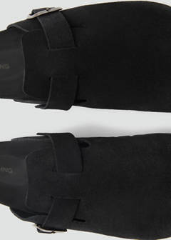 Suede leather clogs — Black 5