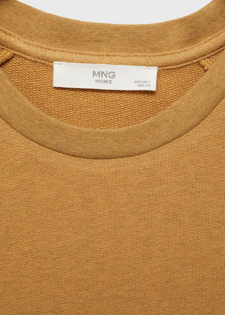 Heather fleece cotton nightgown — Ochre