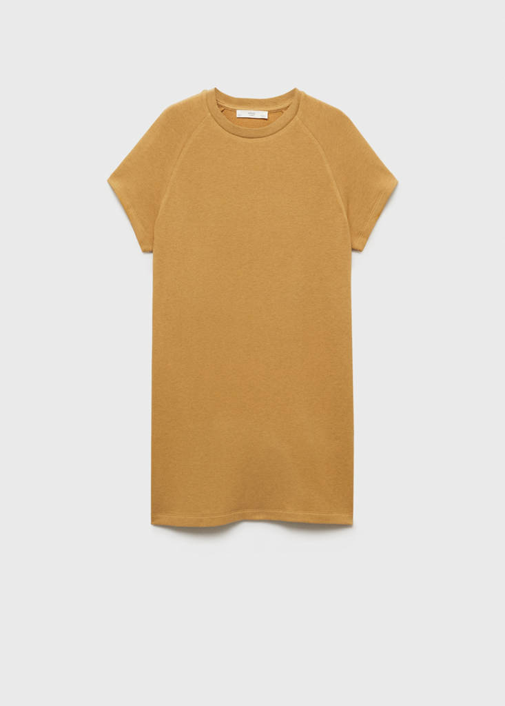 Heather fleece cotton nightgown — Ochre