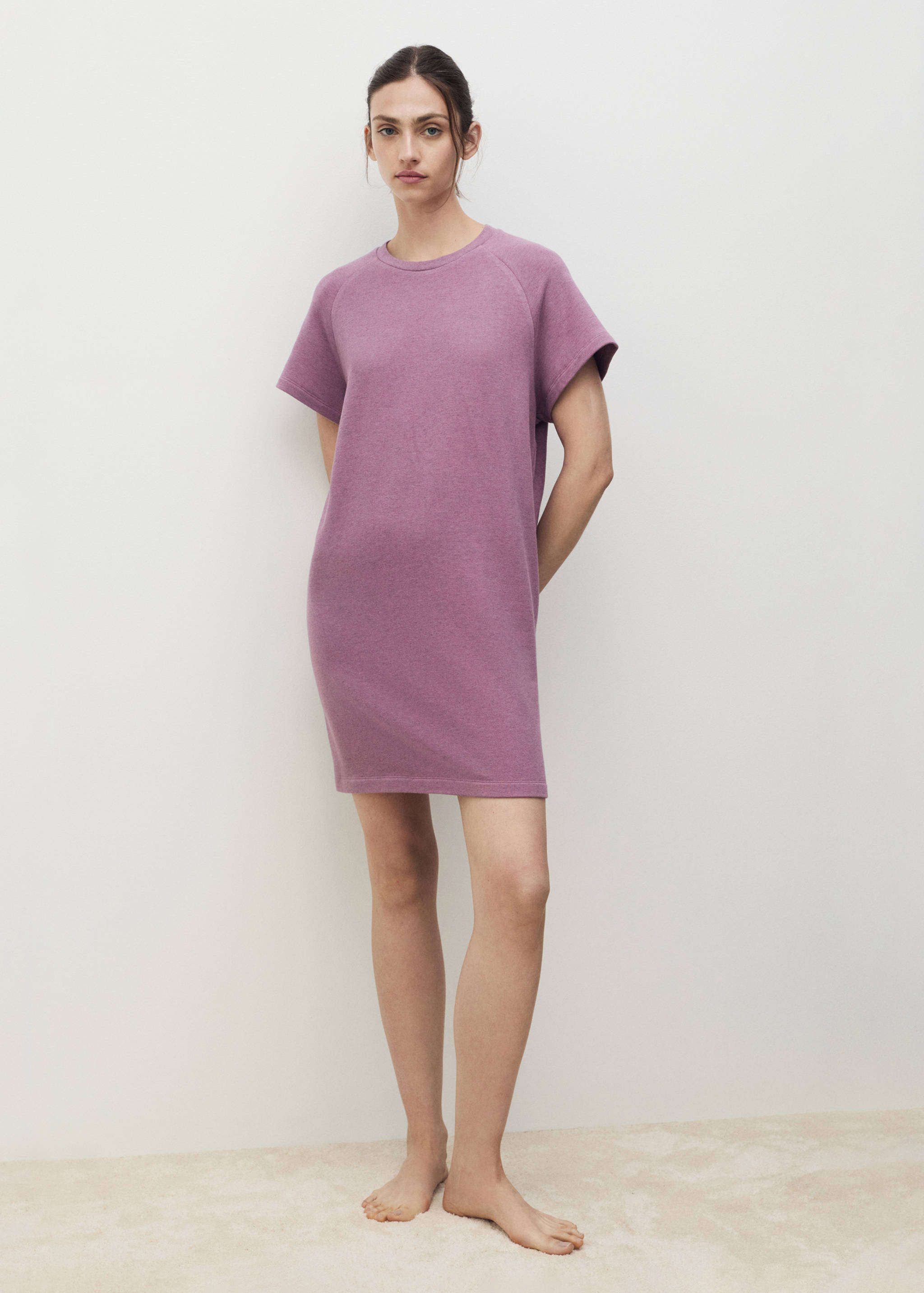 杂色绒布棉质睡袍 - null