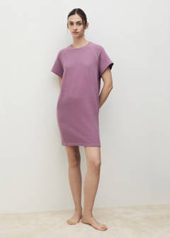 Heather fleece cotton nightgown — Plum 2