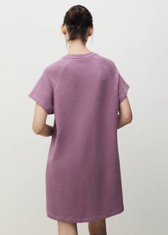 Heather fleece cotton nightgown — Plum 3
