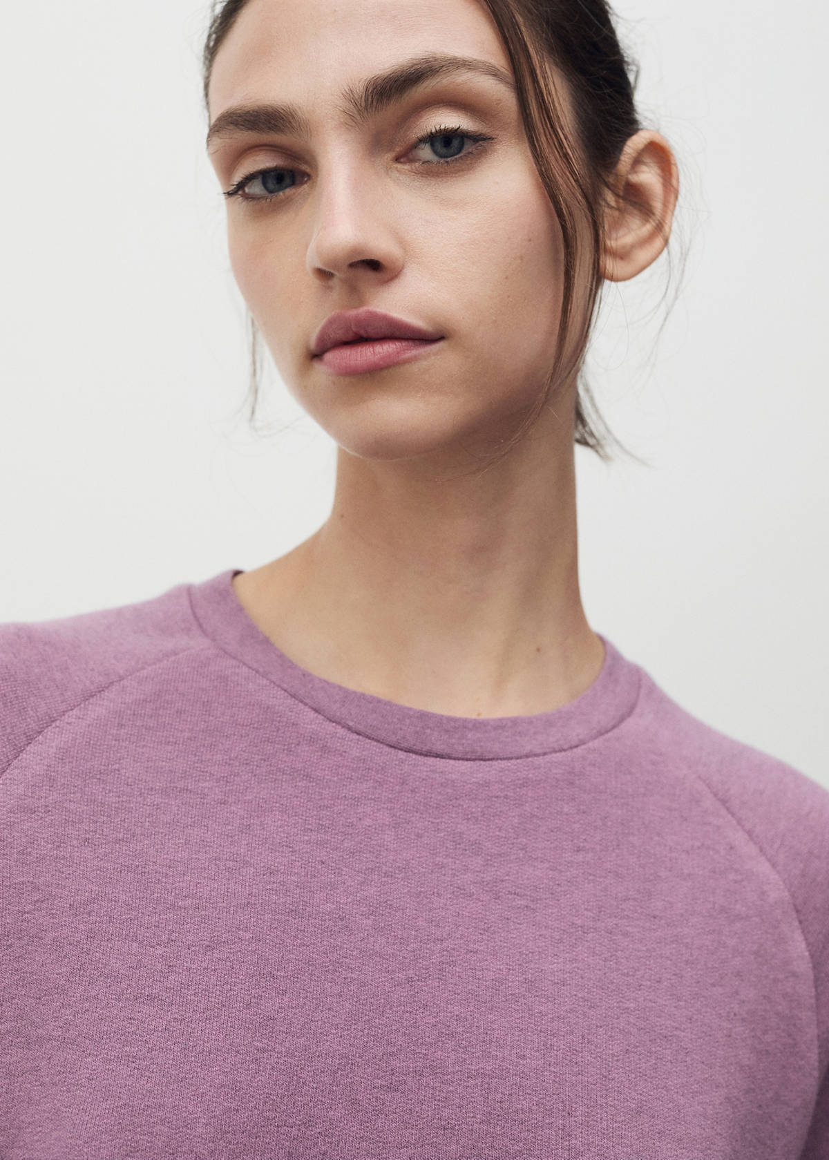 Heather fleece cotton nightgown — Plum