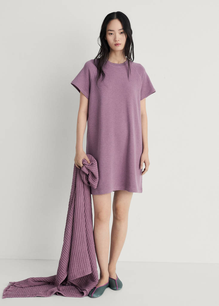 Heather fleece cotton nightgown — Plum