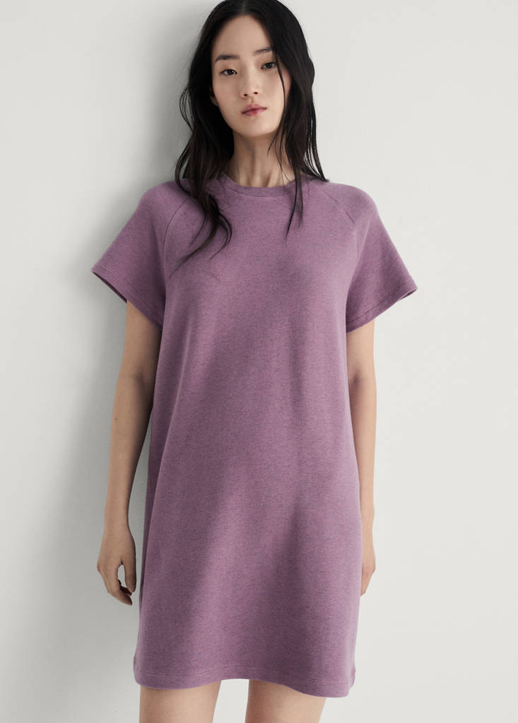 Heather fleece cotton nightgown — Plum