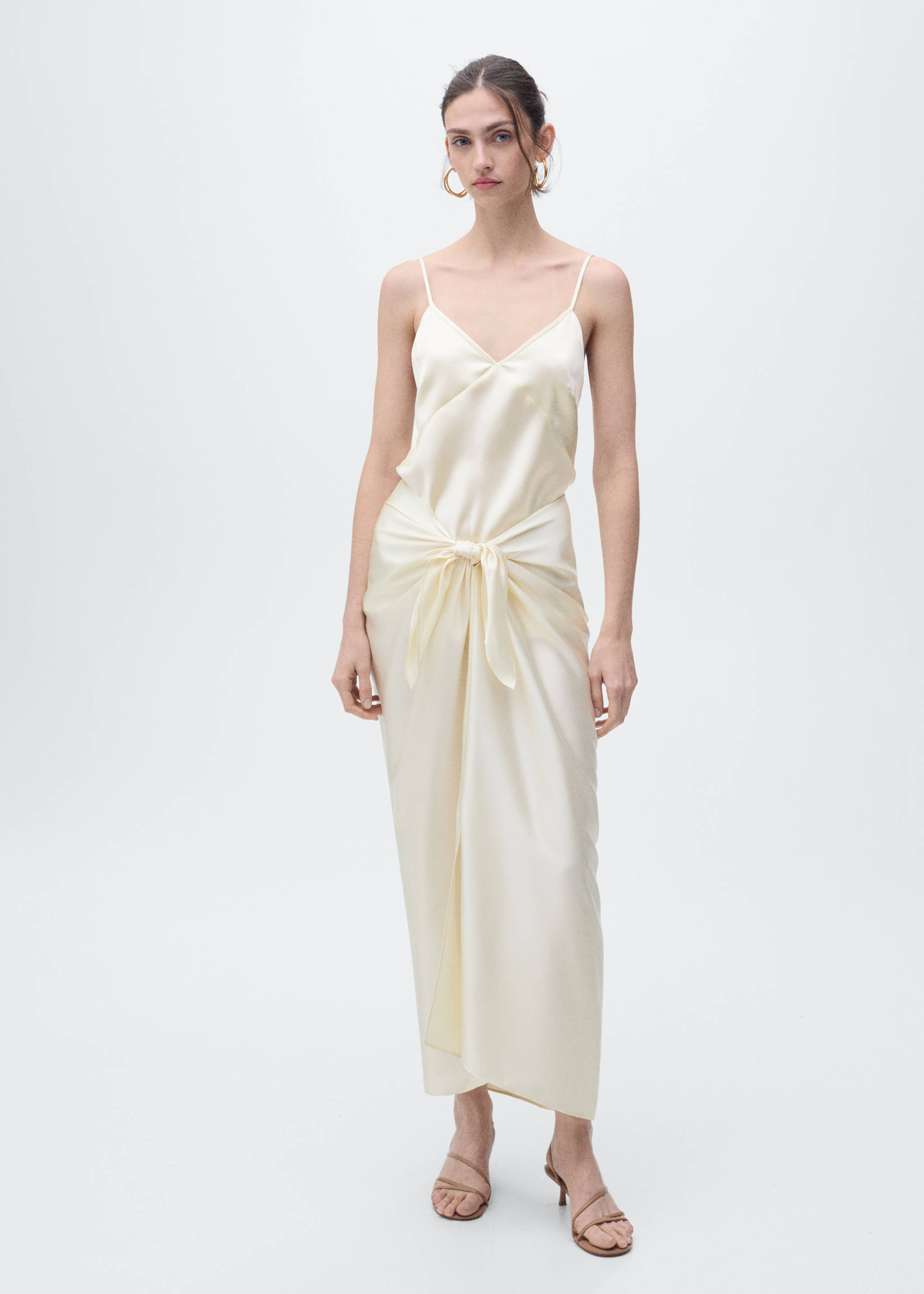 V-neck satin top - General plane