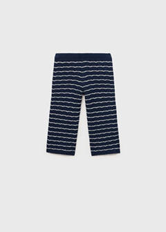 Striped openwork knit pants — Dark Navy 4