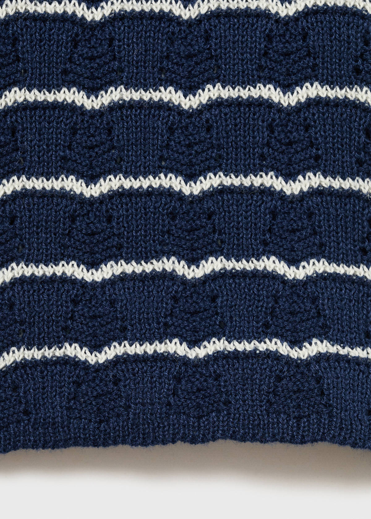 Striped openwork knit pants — Dark Navy