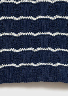 Striped openwork knit pants — Dark Navy 5