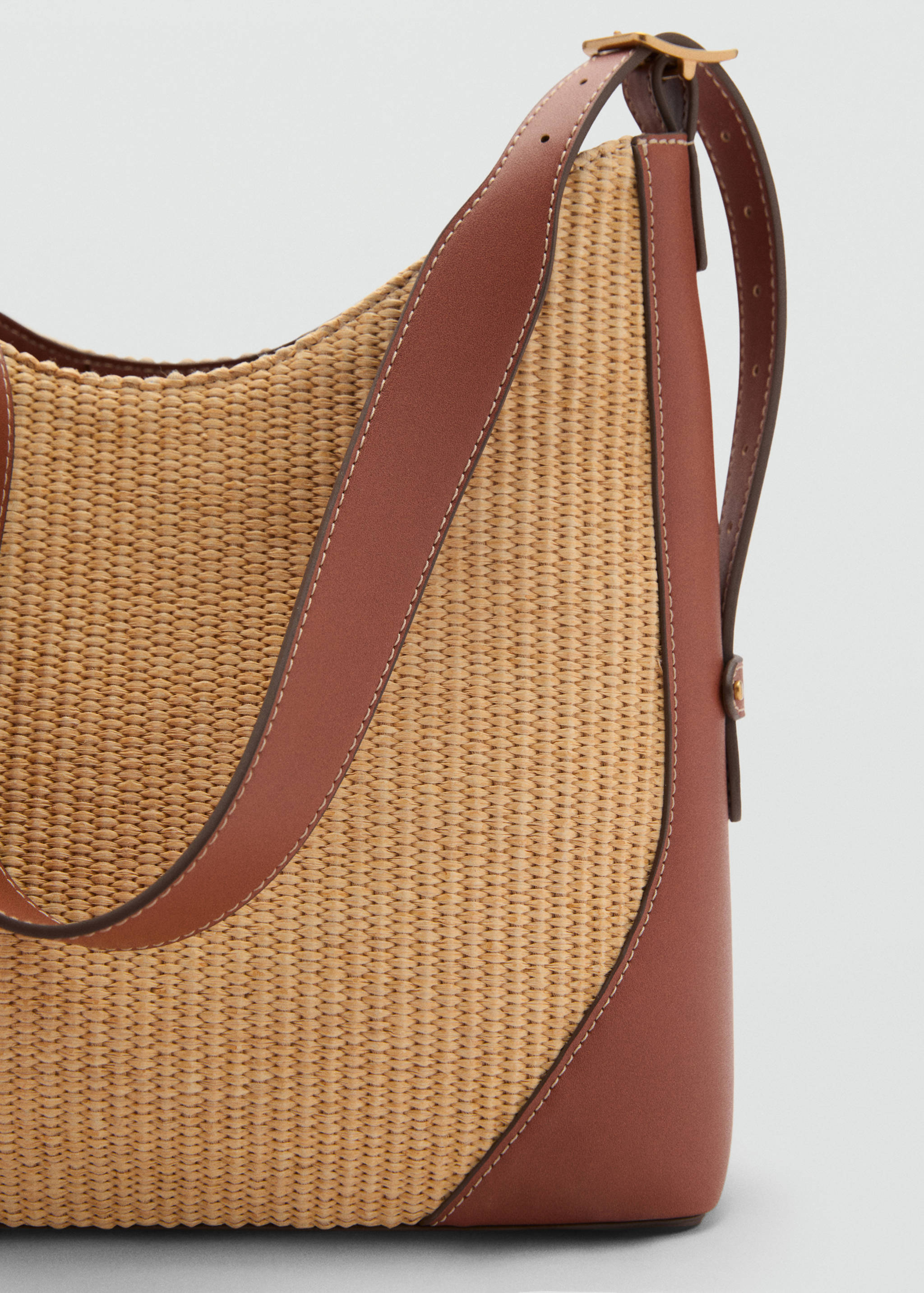 Raffia-effect shoulder bag - Details of the article 1