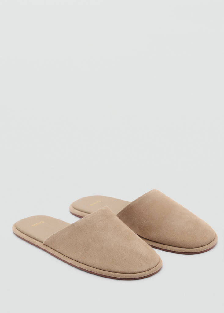 Suede sling back shoes — Sand