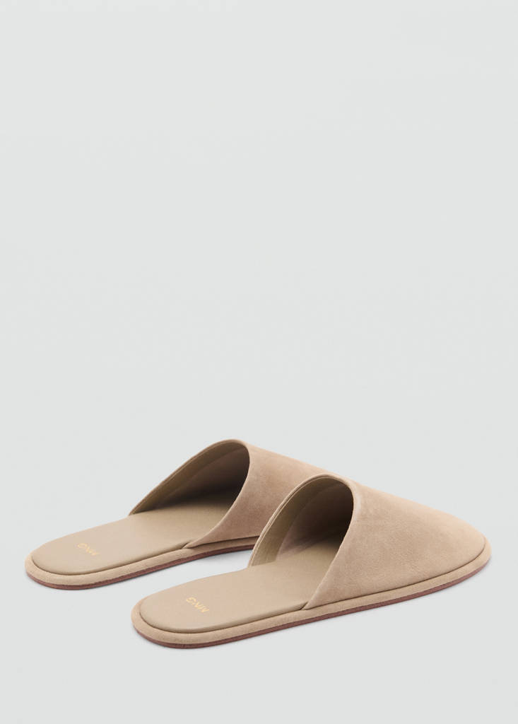 Suede sling back shoes — Sand