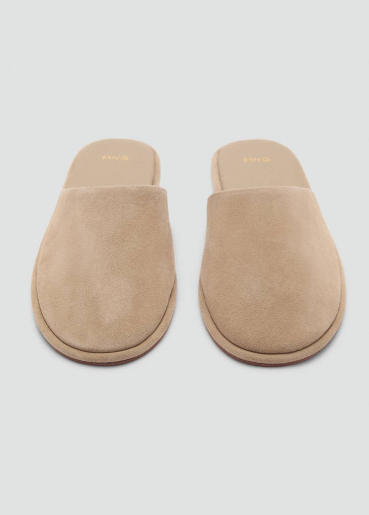 Suede sling back shoes — Sand