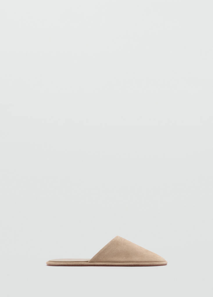 Suede sling back shoes — Sand