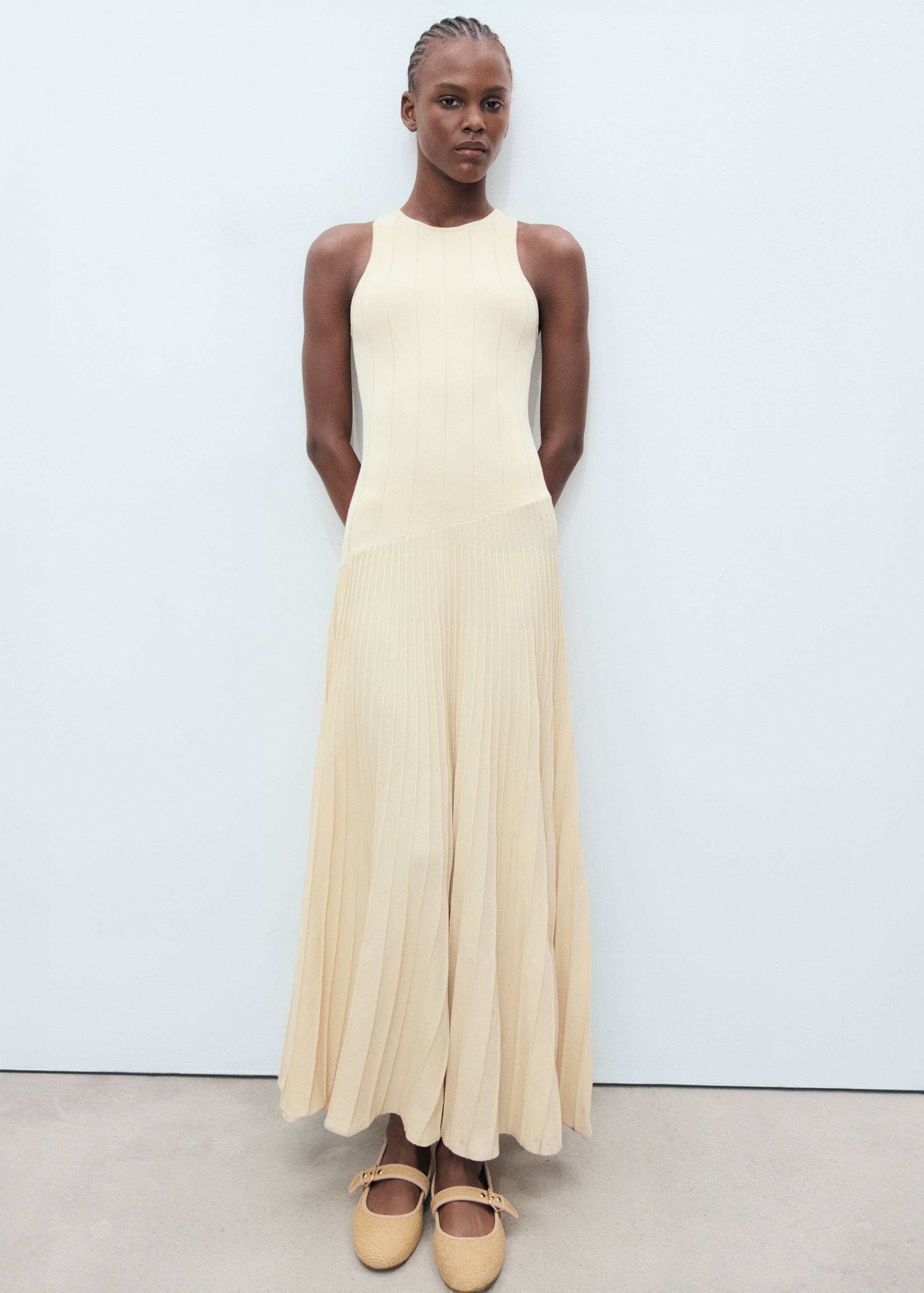 Cotton ballet flats with strap and buckle - General plane