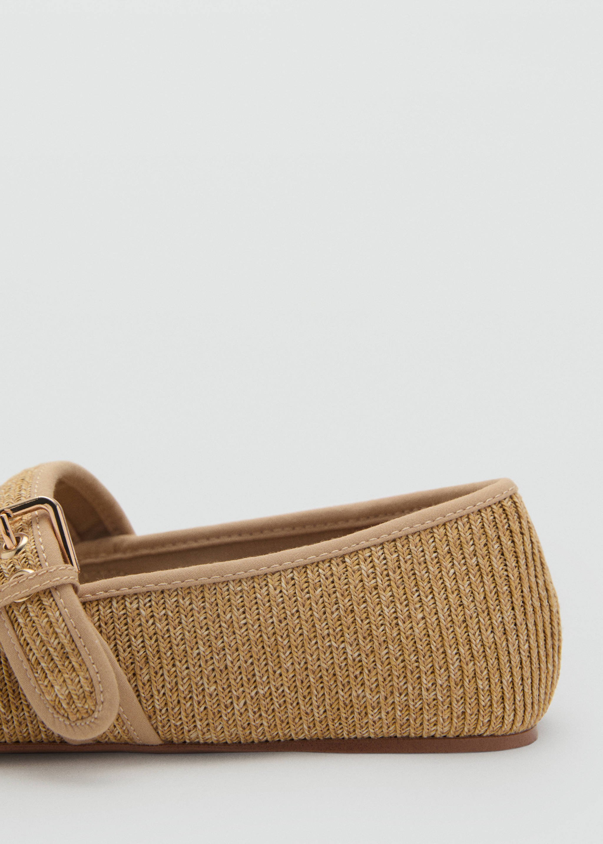 Cotton ballet flats with strap and buckle - Details of the article 1