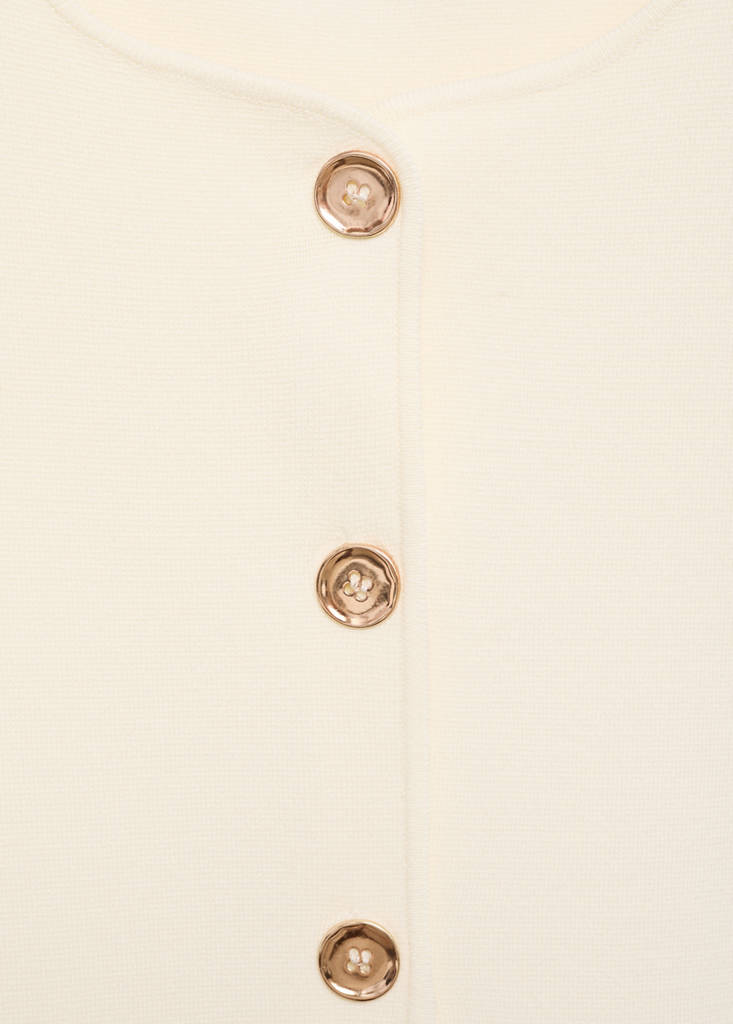 Fine-knit waistcoat with buttons — Ecru