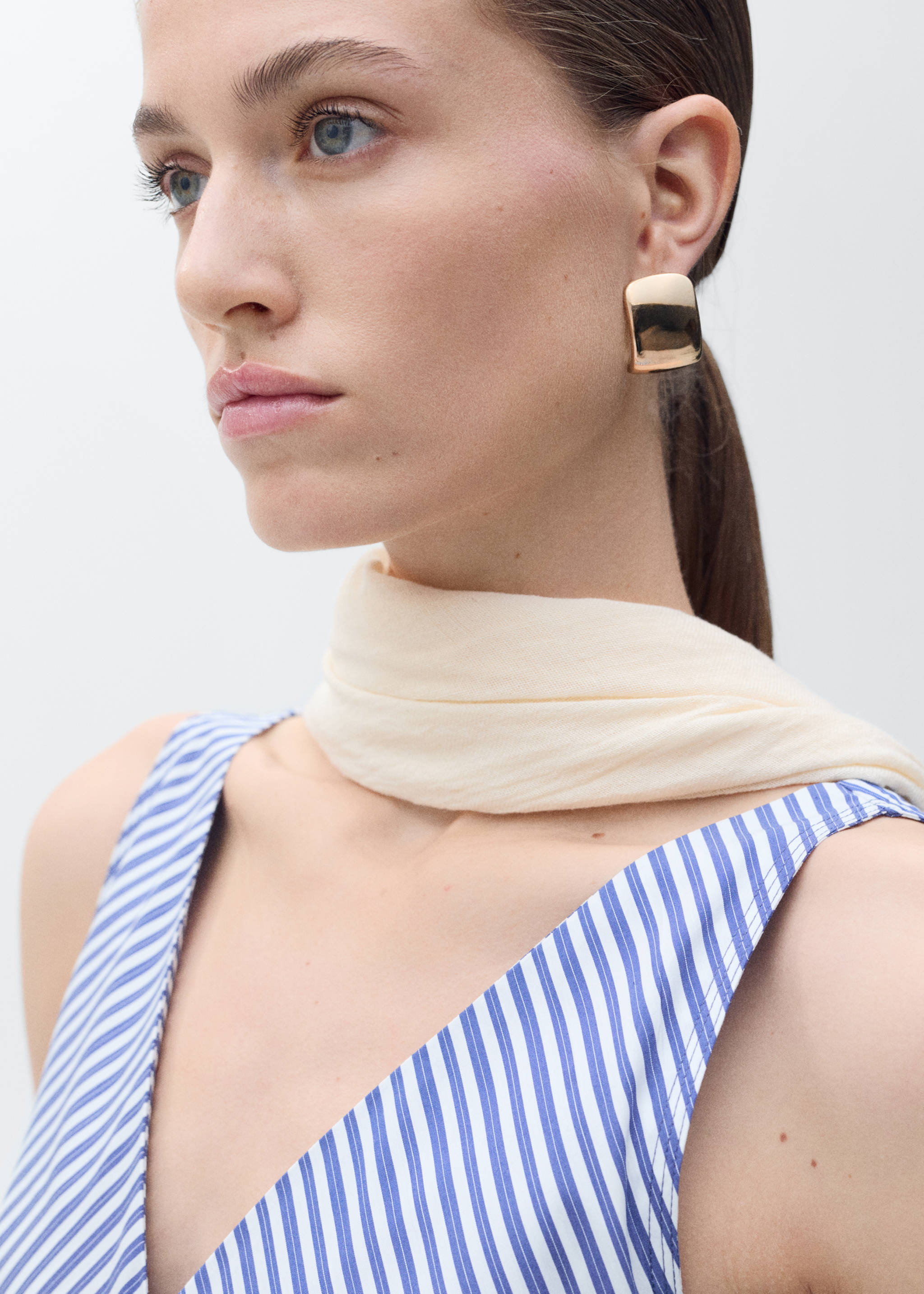 Striped flared midi-dress - Details of the article 1