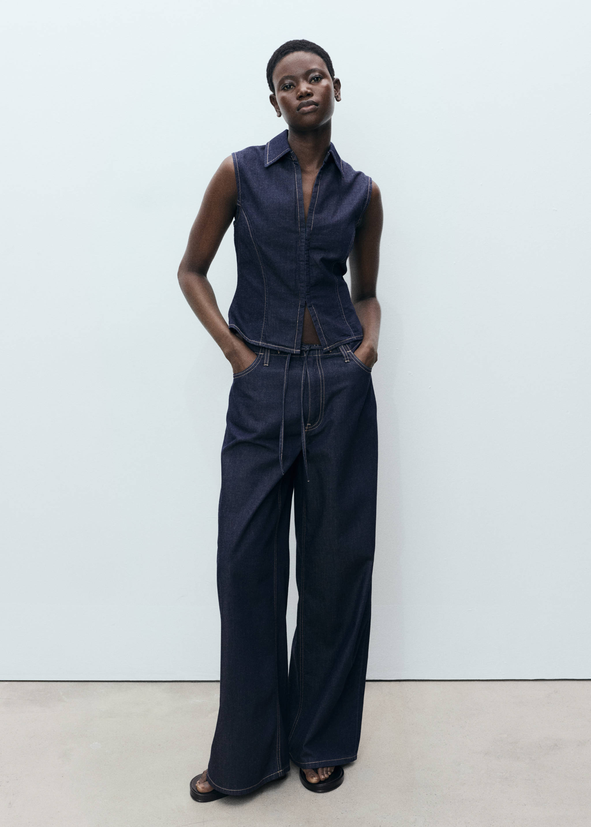 Fitted denim top - General plane