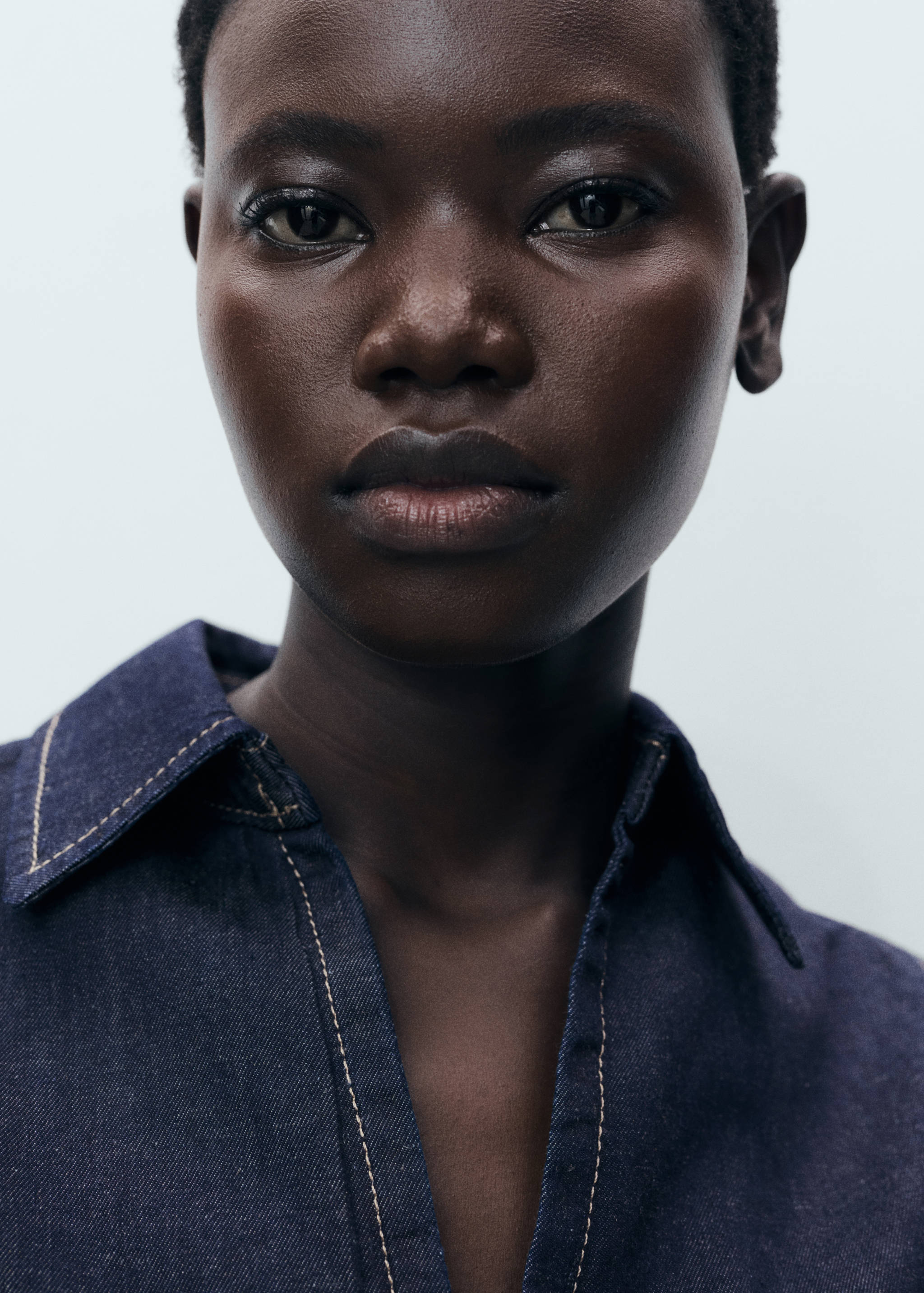 Fitted denim top - Details of the article 1