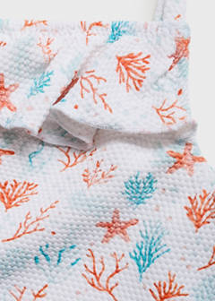 Printed swimming costume set — Coral Red 5