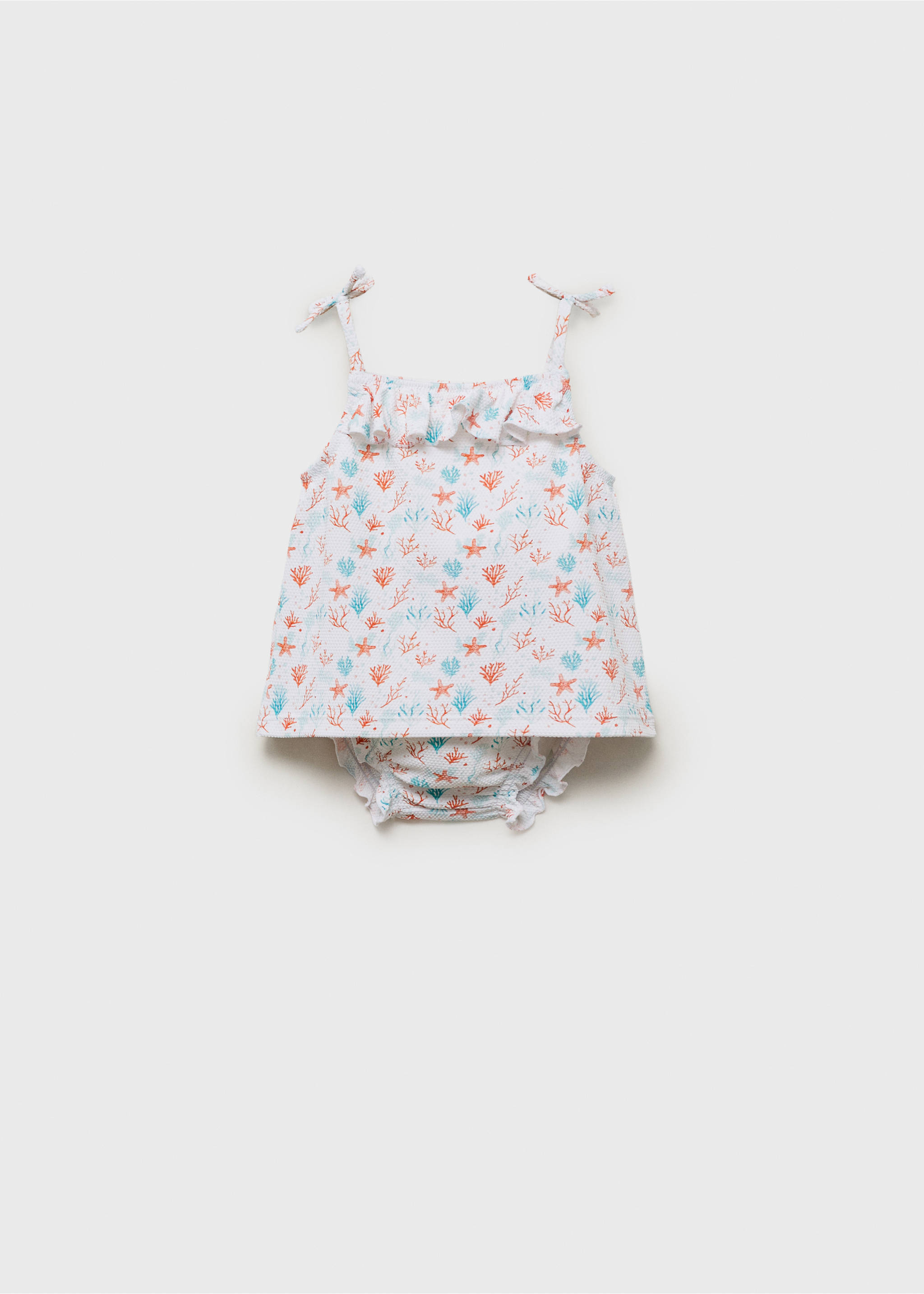 Printed swimming costume set - Article without model, Coral Red. Ref: 87097176-00.