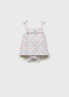 Printed swimming costume set — Coral Red 2