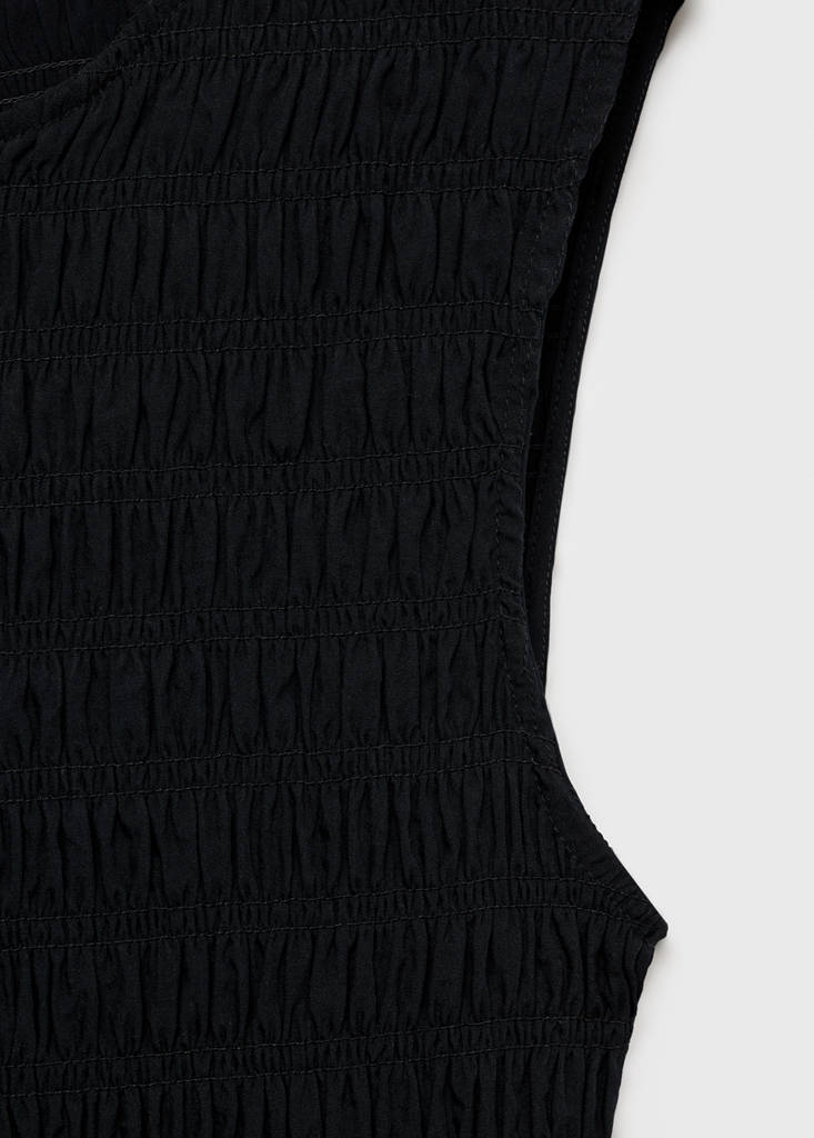 Flared dress with gathered body — Black