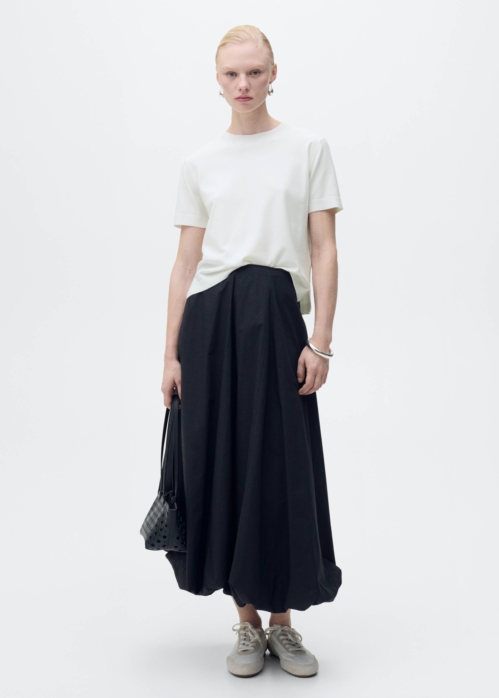 Camisola de malha fina com manga curta - Plano geral