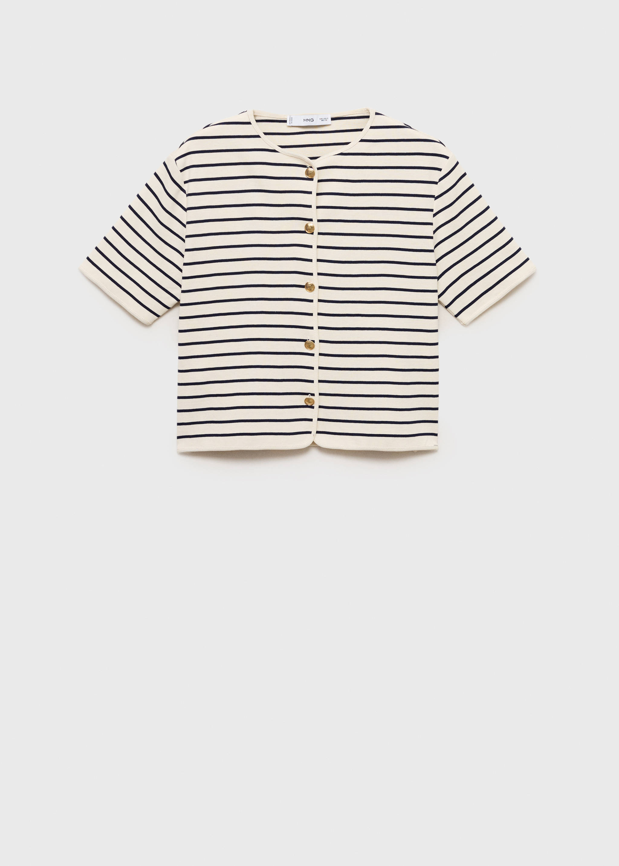 Short sleeve striped cardigan - Article without model