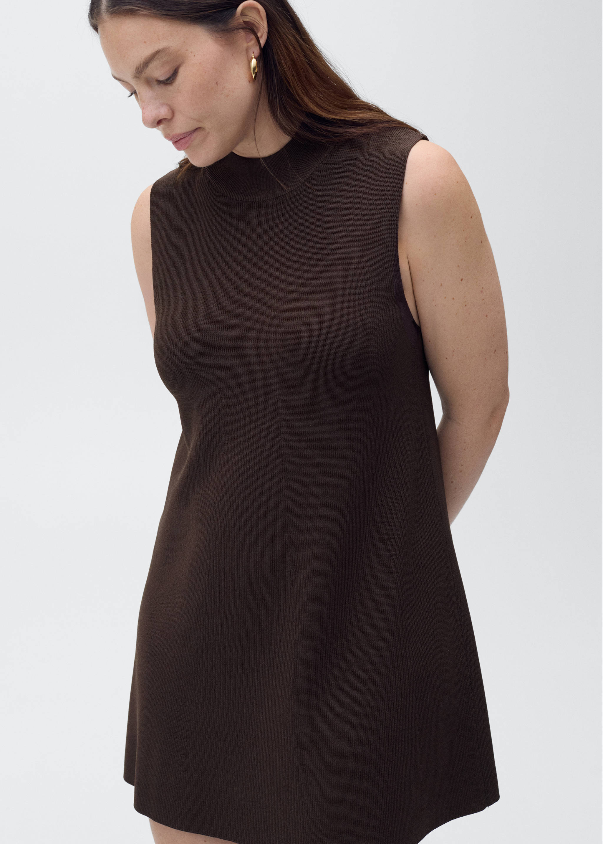Perkins-neck knitted dress - Details of the article 5