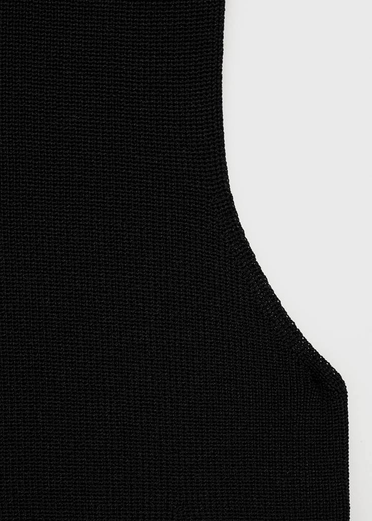 Perkins-neck knitted dress — Black