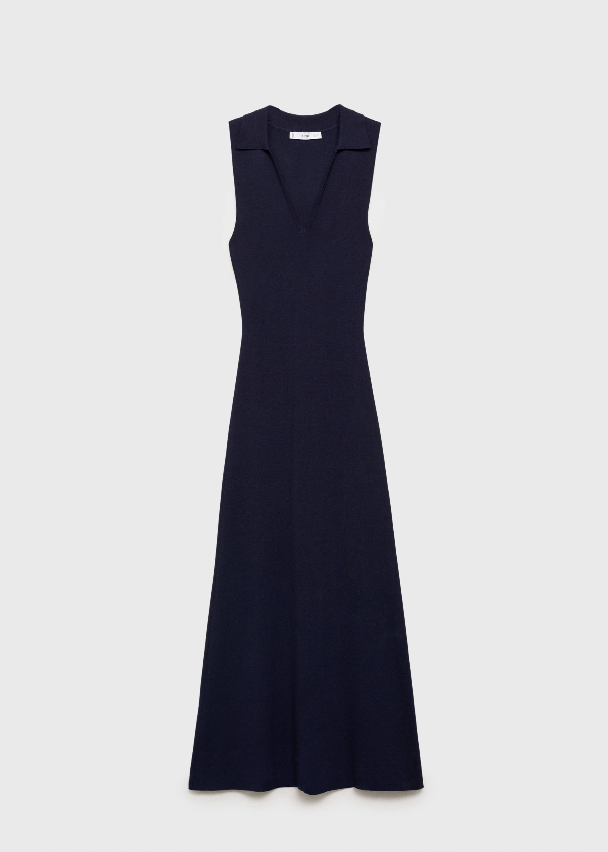 Knitted midi-dress with lapels - Article without model, Dark Navy. Ref: 87097185-00.