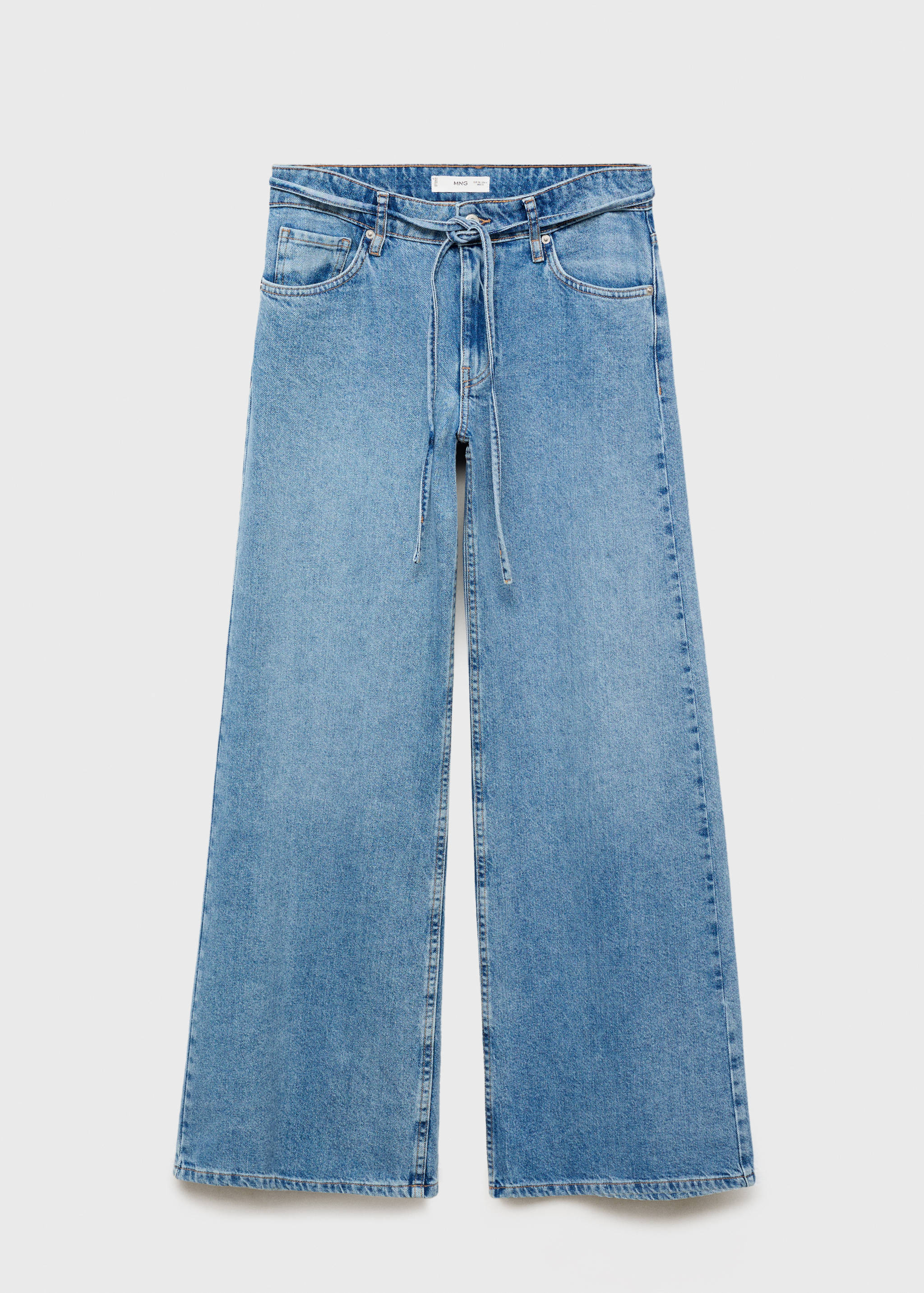 Low-rise wide leg jeans with belt - Article without model
