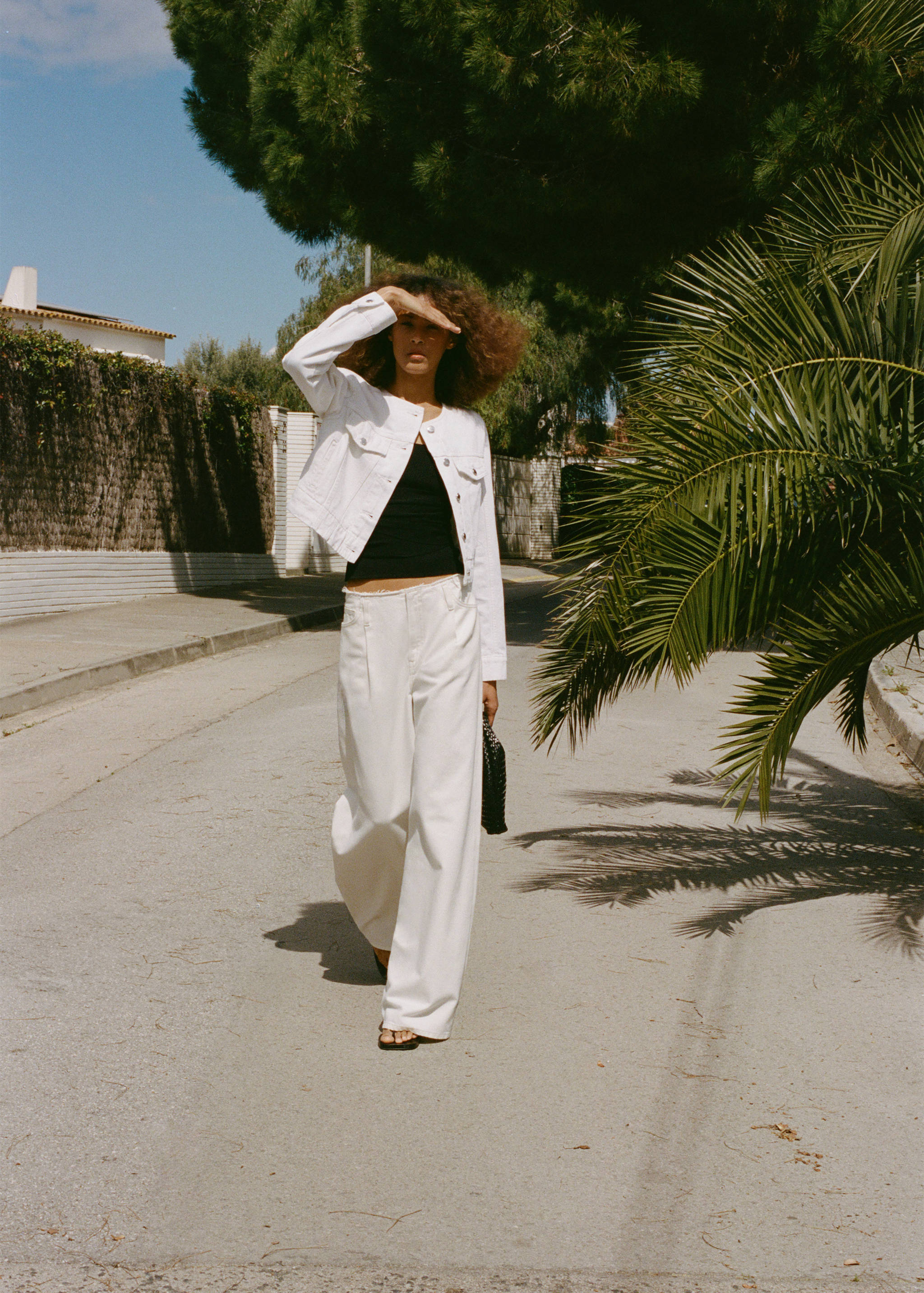 Calças de ganga wideleg com cintura desfiada - Pormenor do artigo 6