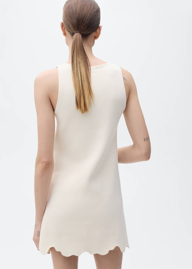 Knitted dress openwork details — Ecru