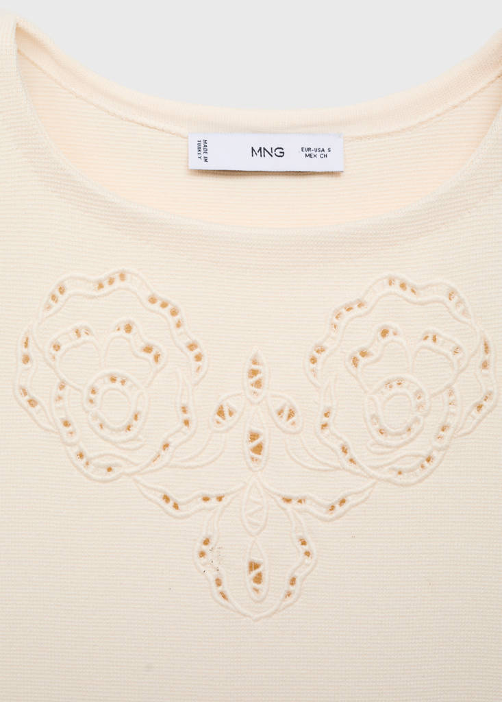 Knitted dress openwork details — Ecru