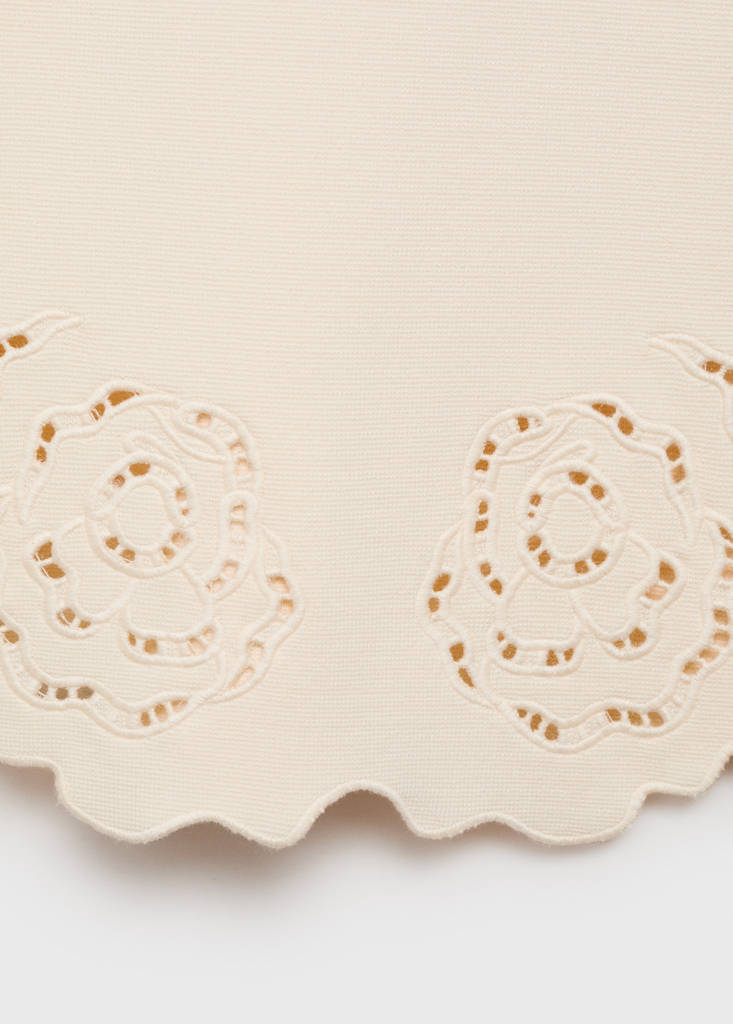Knitted dress openwork details — Ecru