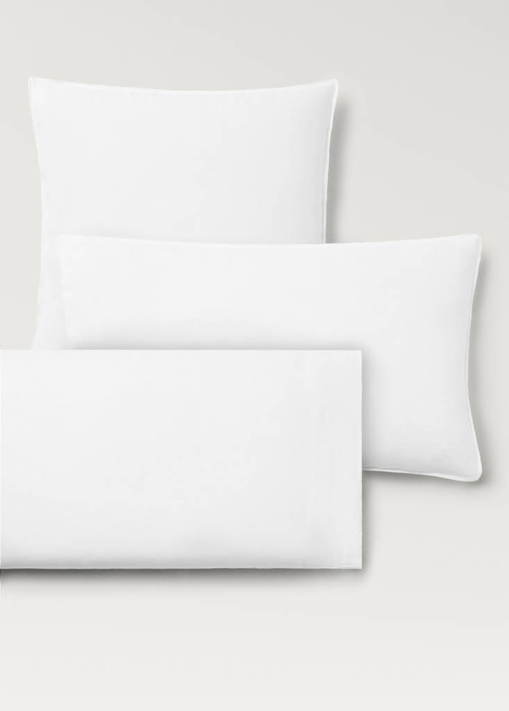 Washed linen pillowcase 45x110 cm — White