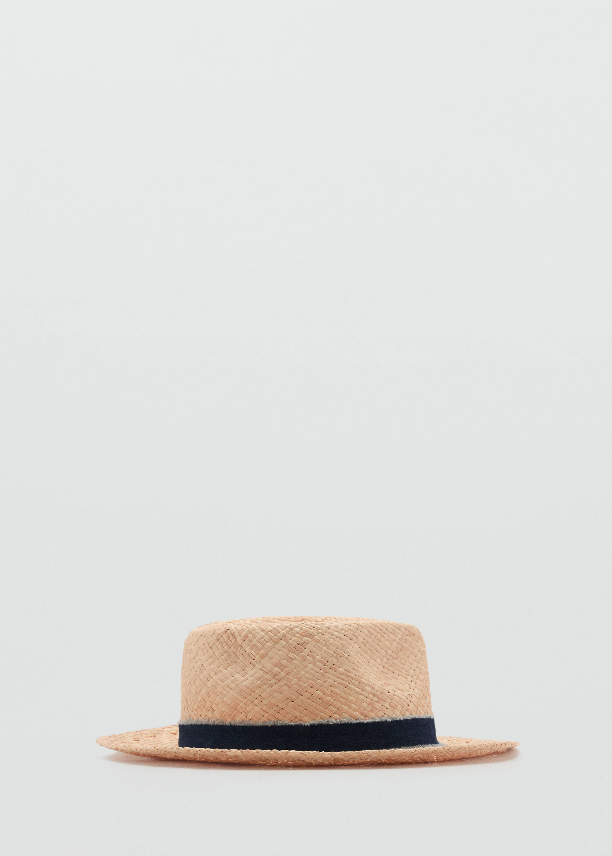 Chapeau en raphia avec nœud en jean - Article sans modèle, Beige. Ref: 87097668-00.