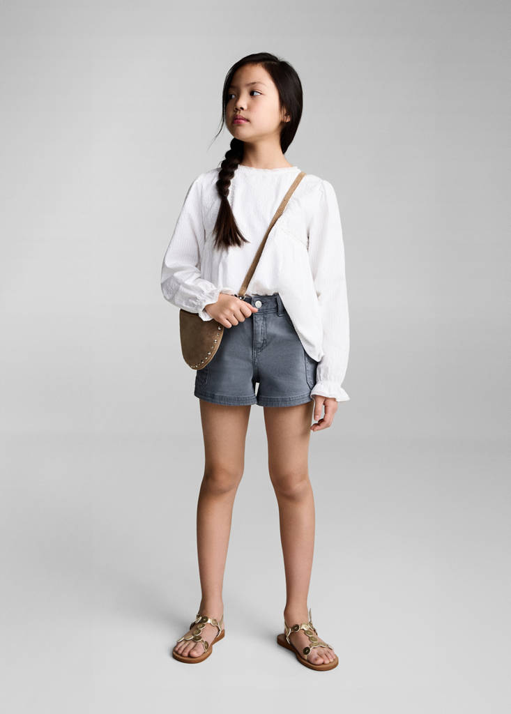 MANGO KIDS - Short cargo bleu - 10 - Fille