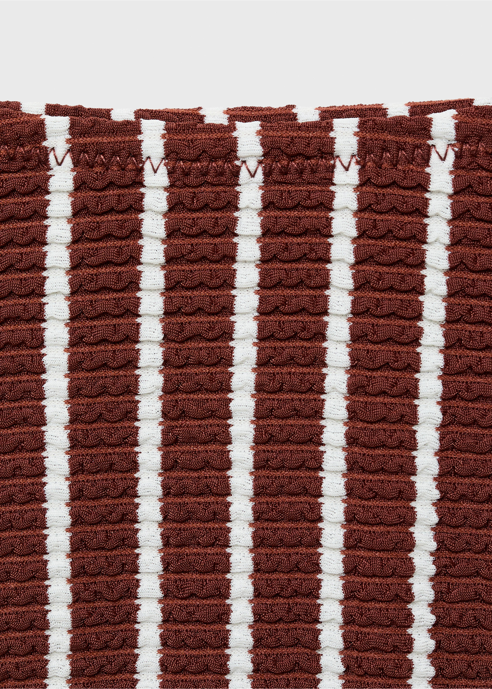 Ribbed striped cheeky bikini bottoms - Details of the article 0, Chocolate. Ref: 87097673-00.