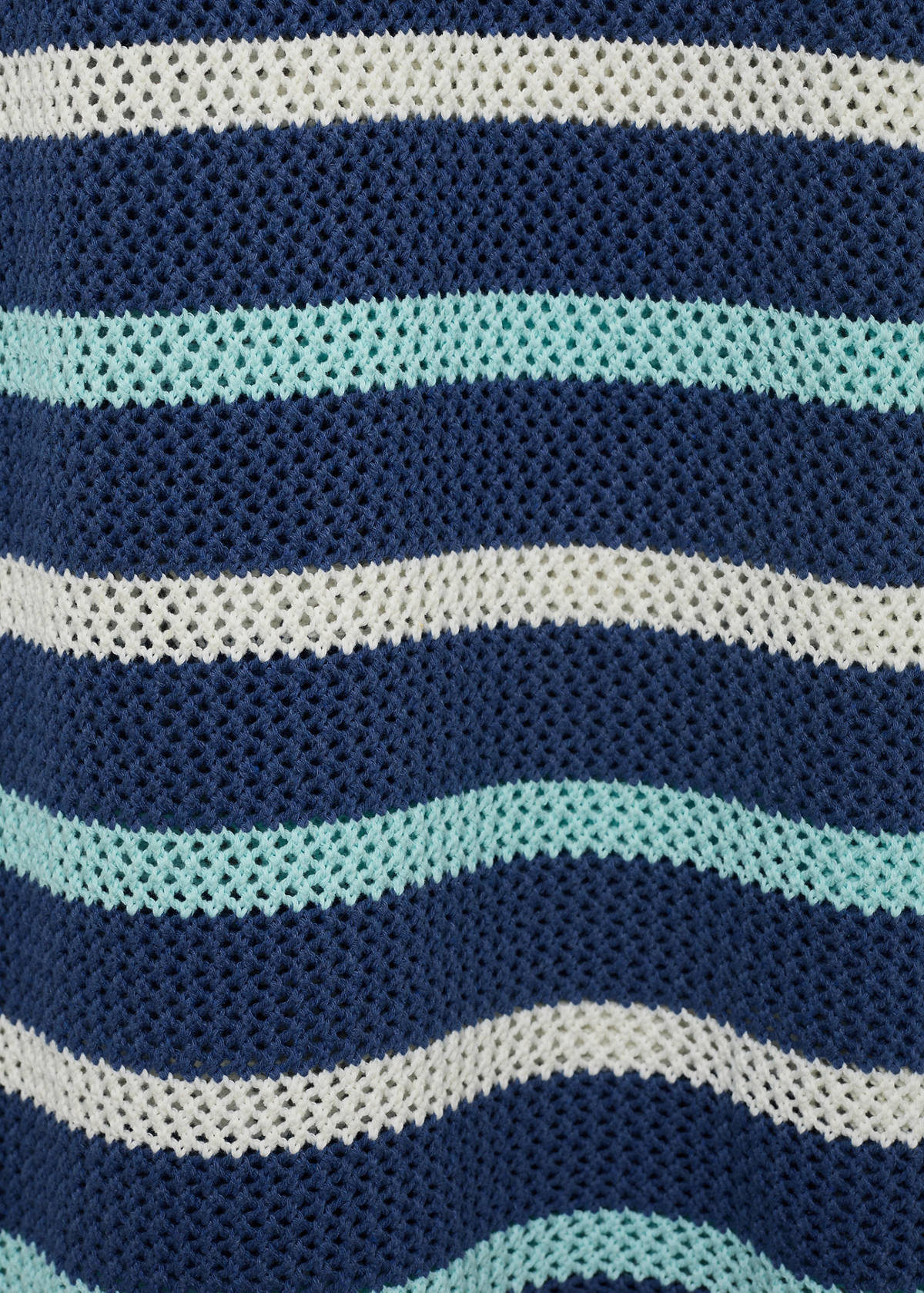 Striped openwork knitted dress — Blue