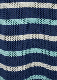 Striped openwork knitted dress — Blue 7