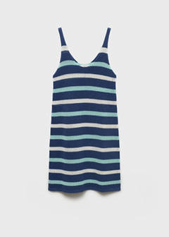 Striped openwork knitted dress — Blue 3