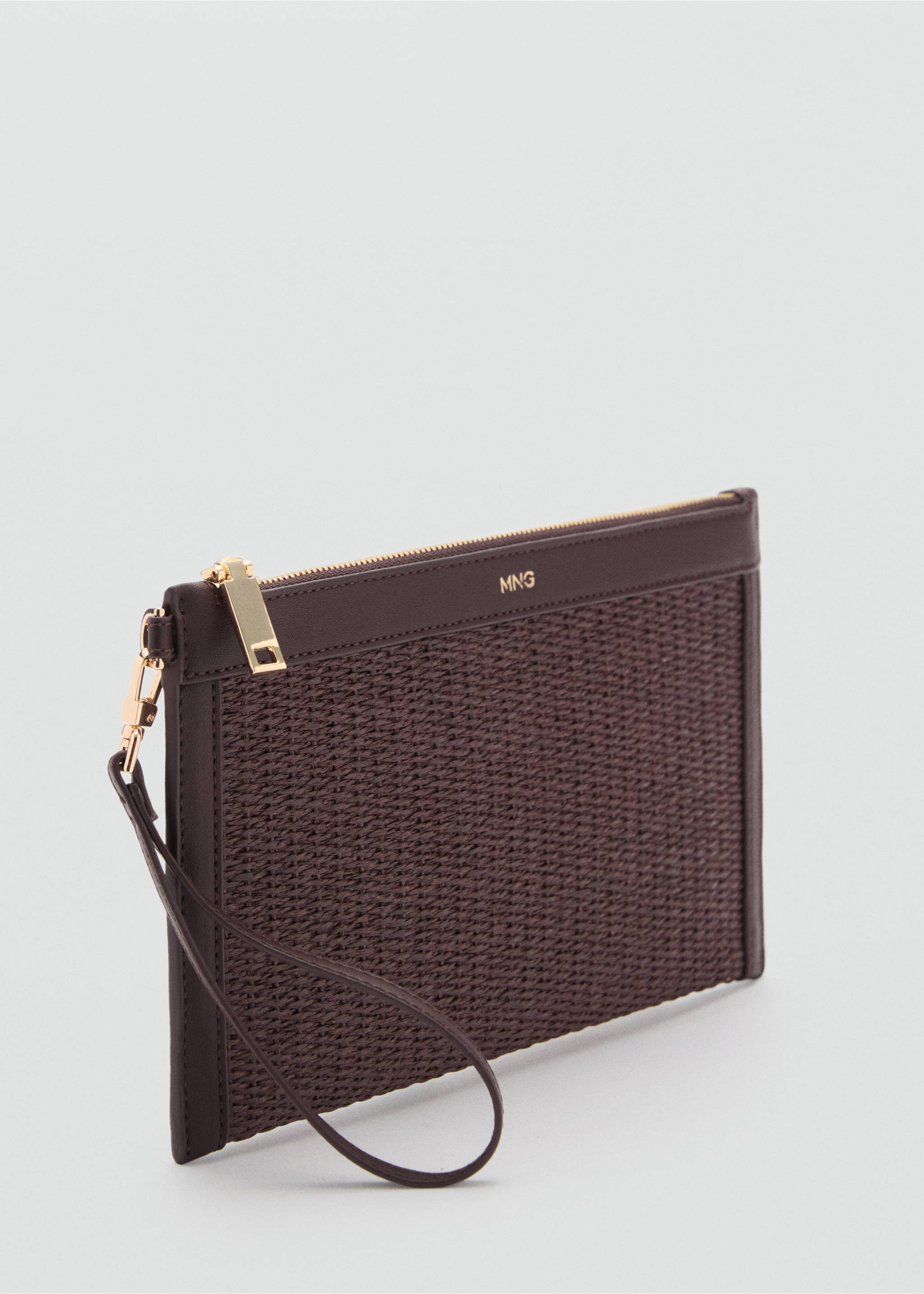 Natural fiber clutch - Medium plane, Chocolate. Ref: 87097679-00.