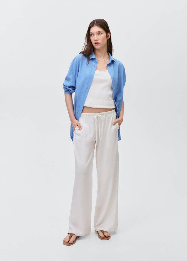 Regular-fit linen shirt — Sky Blue